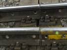 Výmna výhybek v praském metru. Rozezané koleje ped vytením
