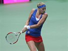 Petra Kvitová v semifinále Fed Cupu proti Camile Giorgiové