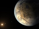 Kepler-186f v pedstavách výtvarníka.