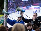 Druhé finálové utkání hokejové extraligy mezi Kometou a Zlínem (18. dubna)...