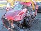 Váná nehoda osobního vozu s autobusem v astolovicích na Rychnovsku, do které...