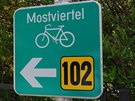 Cyklistické znaení u klátera Seitenstetten