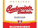 Stará etiketa znaky Budweiser Budvar.
