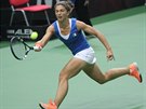 UF, STIHNU TO. Italská tenistka Sara Erraniová bhem úvodní dvouhry semifinále...