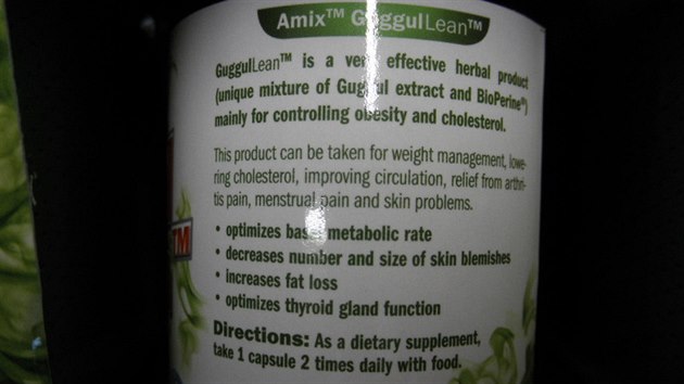 Vrobek AMIX GuggulLean, v nm potravinov inspektoi nali zakzan steroidy.