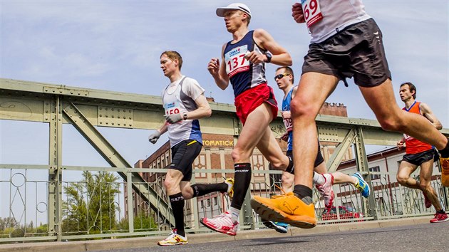 Momentka z vinaskho plmaratonu v Pardubicch