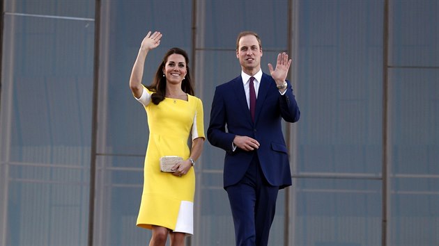 Princ William a jeho manelka Kate na nvtv Austrlie (Sydney, 16. dubna 2014)