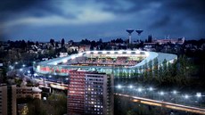 Hudba budoucnosti. Vizualizace ukazuje plány na modernizaci stadionu, kvli...