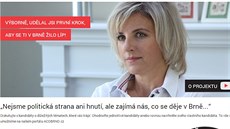 Titulní strana internetových stránek spolku A co Brno?