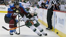 NEUJEDE. Jan Hejda z Colorada zakroil, Zach Parise z Minnesoty se k puku jen