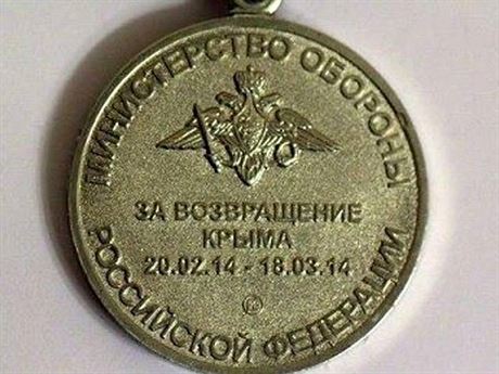 Fotografie medaile "Za navrácení Krymu" se údajn krátce objevila na webových...
