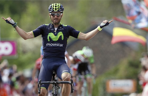 panlský cyklista Alejandro Valverde potetí ovládl závod Valonský íp.