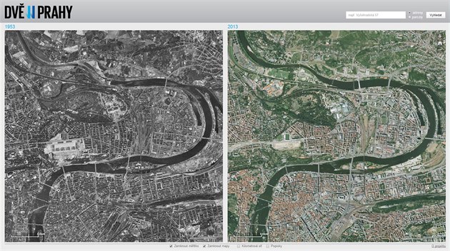 letecká mapa 1953 Pole vystřídaly paneláky. Letecké snímky ukazují Prahu v roce 1953  letecká mapa 1953