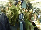 Útroby speciálního letounu OC-135B bhem pozorovacího letu nad Ruskem