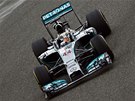 V ZATÁCE. Lewis Hamilton ve Velké cen íny formule 1. 