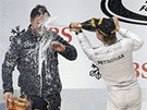 TUMÁ! Nico Rosberg spláchl po Velké cen íny formule 1 manaera týmu Mercedes