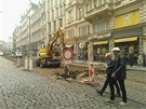 Oprava tramvajové tratě u Václavského náměstí