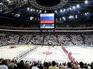 Praská O2 arena ped finále KHL mezi Lvem a Magnitogorskem.