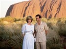 Princ Charles a princezna Diana ped skálou Uluru pi své návtv Austrálie v...