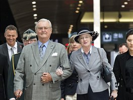 Dánská královna Margrethe II. a její manel, princ Henrik na návtv íny...