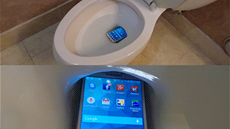 Testovat vododolnost Samsungu Galaxy S5 lze rzn. Ponoením do záchodové...