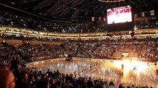 O2 arena při finále KHL mezi Lvem Praha a Magnitogorskem. 