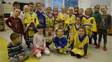 Obrázky d�tí z Mate�ské �koly D�tská ve Zlín� zdobí zimní stadion b�hem...