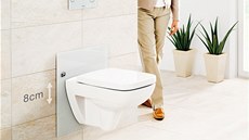 Po stisknutí tlaítka lze individuáln navolit výku sedací plochy toalety Eco