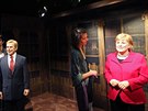 Muzeum voskov�ch figur�n Gr�vin v pra�sk� Celetn� ulici: V�clav Havel a Angela...