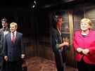 Václav Havel a Angela Merkelová v Musée Grévin Praha (28. dubna 2014)