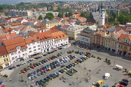 Námstí Míru v Klatovech.