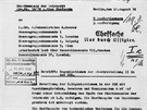 Dokument zaslaný 11. 8. 1938 z nmeckého Abwehru na Arbeitsstab Leeb, který...