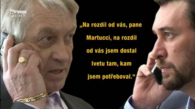 Telefonát mezi Rychtáem a Martuccim krátce po smrti Bartoové.