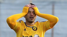 Jihlavský kanonýr Haris Harba lituje zahozené �ance. 