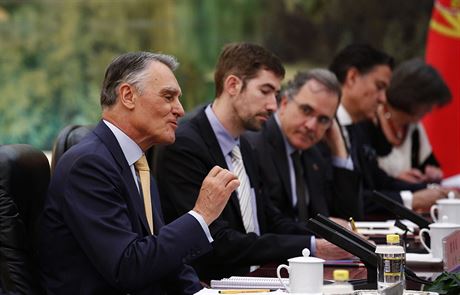 Portugalský prezident Aníbal Cavaco Silva na setkání s ínským premiérem Li...
