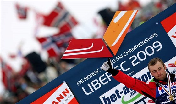 MS Lyování Liberec 2009 - Petter Northug z Norska,  vítz závodu na 50 km...