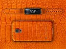 Samsung Galaxy S5 a Gear Fit ve verzi Orange Genuine Alligator od studia By