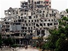 Rozstílené vládní budovy v Homsu (8. kvtna 2014)