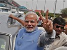 Budoucí indický premiér Naréndra Módí pijel do Nového Dillí pozdravit své