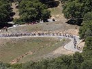 Cyklisté bhem nejt잚í etapy závodu Kolem Kalifornie. 
