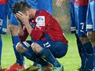Plzeský záloník Milan Petrela jen stí skrýval zklamání po prohraném finále...
