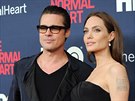 Brad Pitt a Angelina Jolie na premiée filmu The Normal Heart (New York, 12....