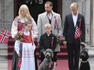 Norská princezna Mette-Marit, norský korunní princ Haakon a jejich dti:...