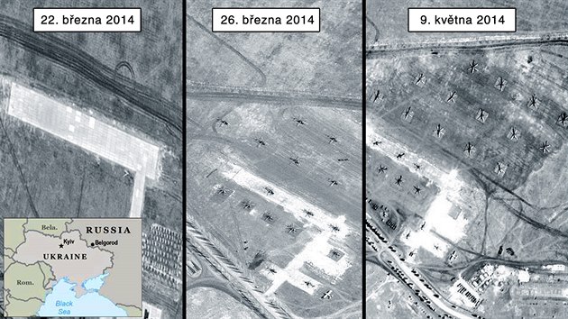 Na ruské základně v Bělgorodu nedaleko hranic s Ukrajinou přibyla od března vojenská technika.