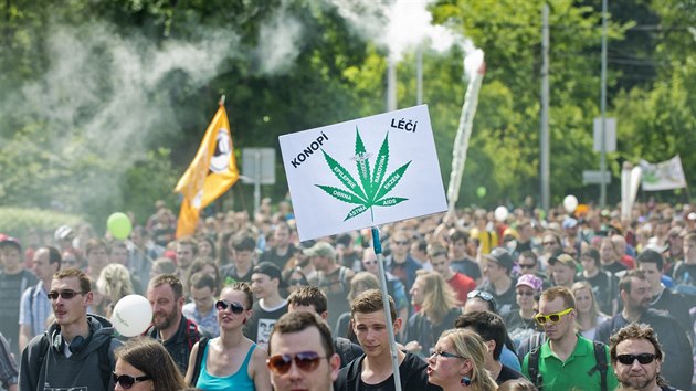 17. ronku Million Marihuana March, pochodu za legalizaci konop, se zastnilo nkolik tisc lid. (10. kvtna 2014)