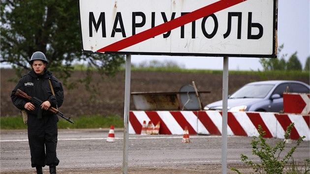 Situace v Mariupolu je podle ukrajinských médií "stabilně napjatá". (10. května 2014)