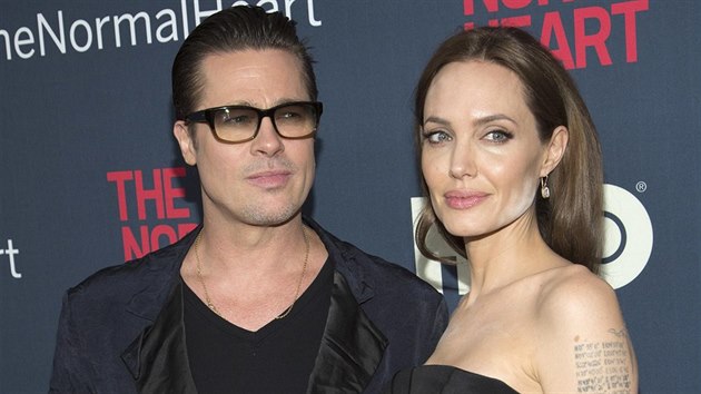 Brad Pitt a Angelina Jolie na premie filmu The Normal Heart (New York, 12. kvtna 2014)