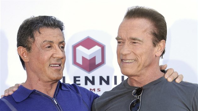 Sylvester Stallone a Arnold Schwarzenegger (Cannes, 18. května 2014)
