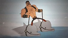 Voteman v akci. Záb�r z animovaného klipu dánského parlamentu na podporu...