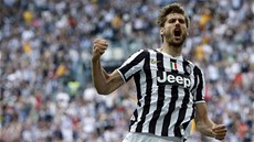 Fernando Llorente z Juventusu Turín slaví gól. 